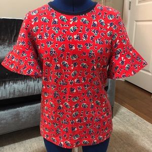 Draper James Floral Red Blouse